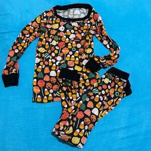 Littles sleepies 3T Halloween candy corn pumpkin pajamas